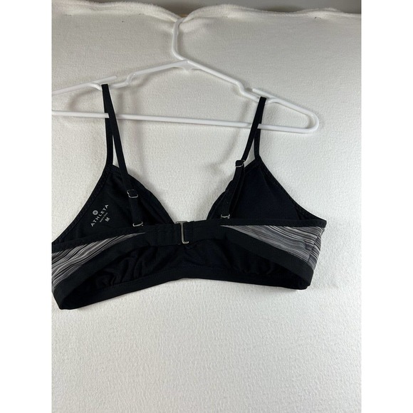 ATHLETA Veracruz Bikini Top Black/Gray Striped size Medium has pads - Picture 2 of 4